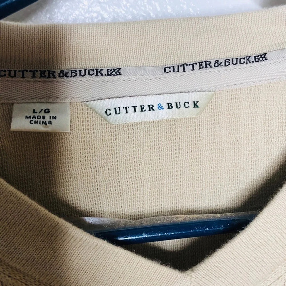 Cutter and Buck men’s tan sweater. Size large - Picture 3 of 4